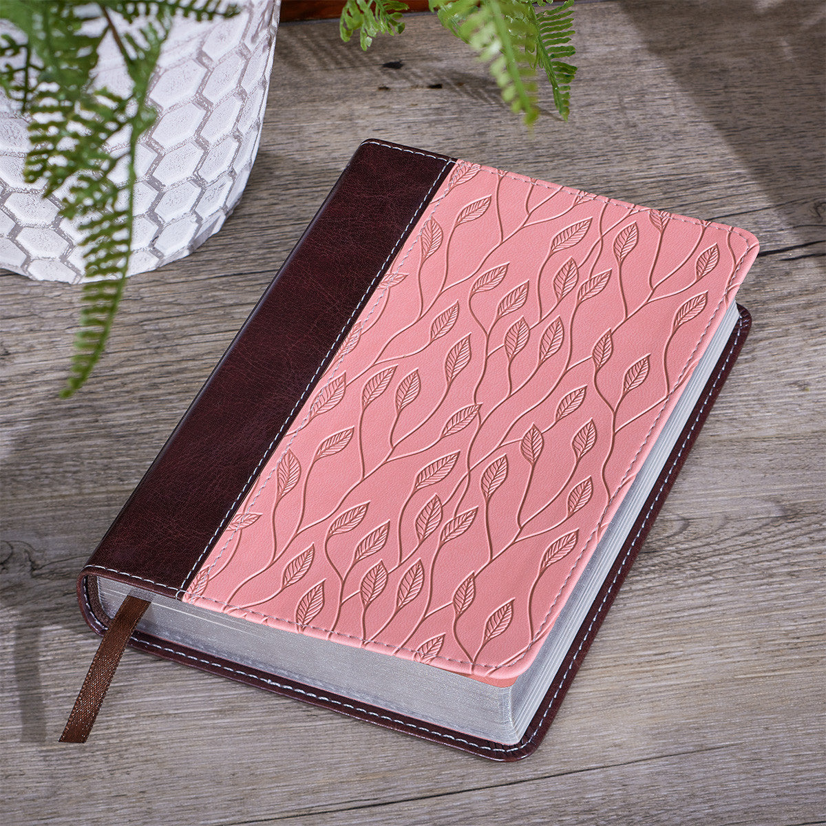 Burgundy Pink Faux Leather Compact KJV Bible