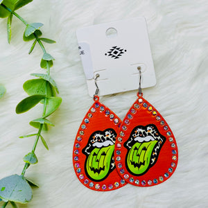 Bling Teardrop Halloween Earrings