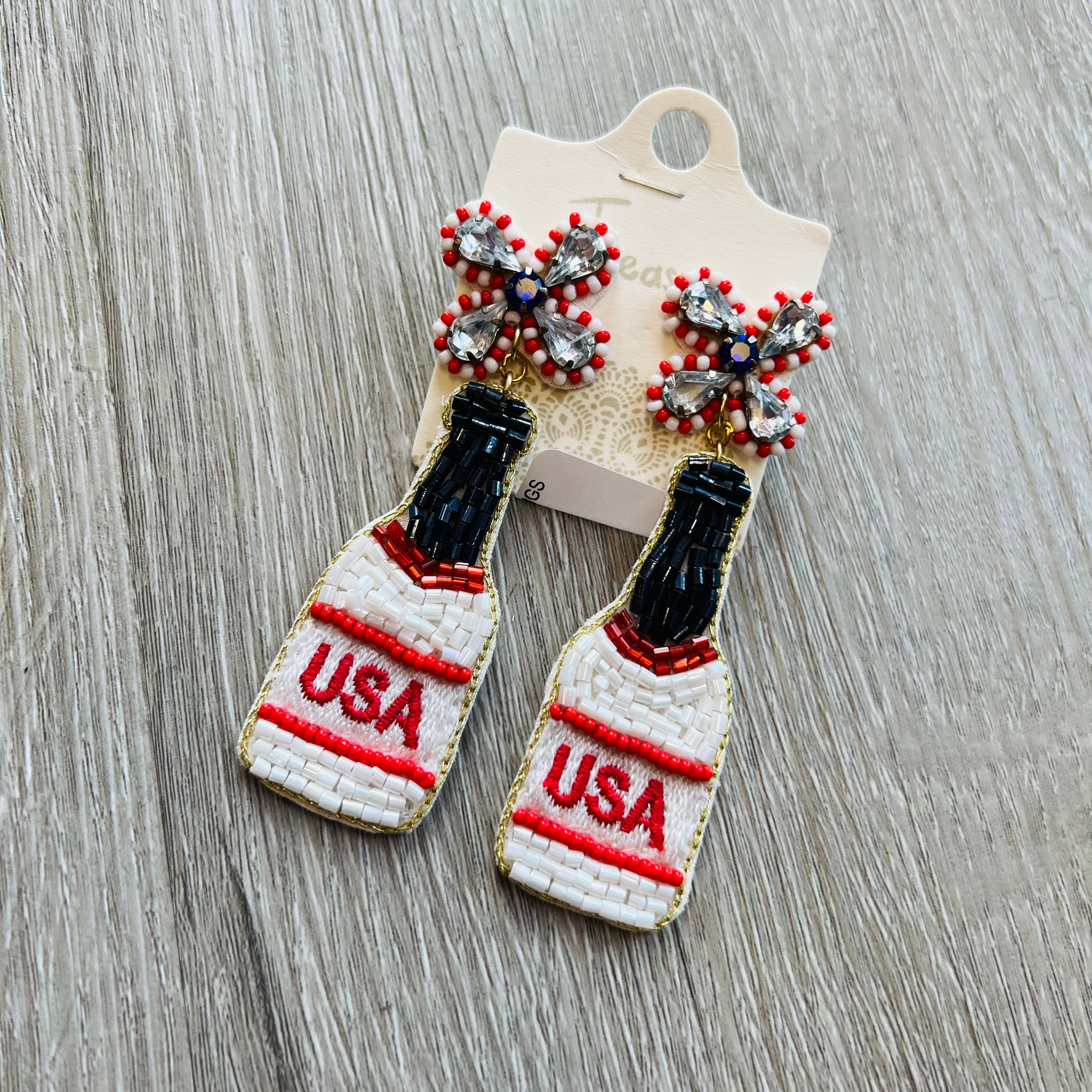 WHITE BOTTLE USA EARRINGS