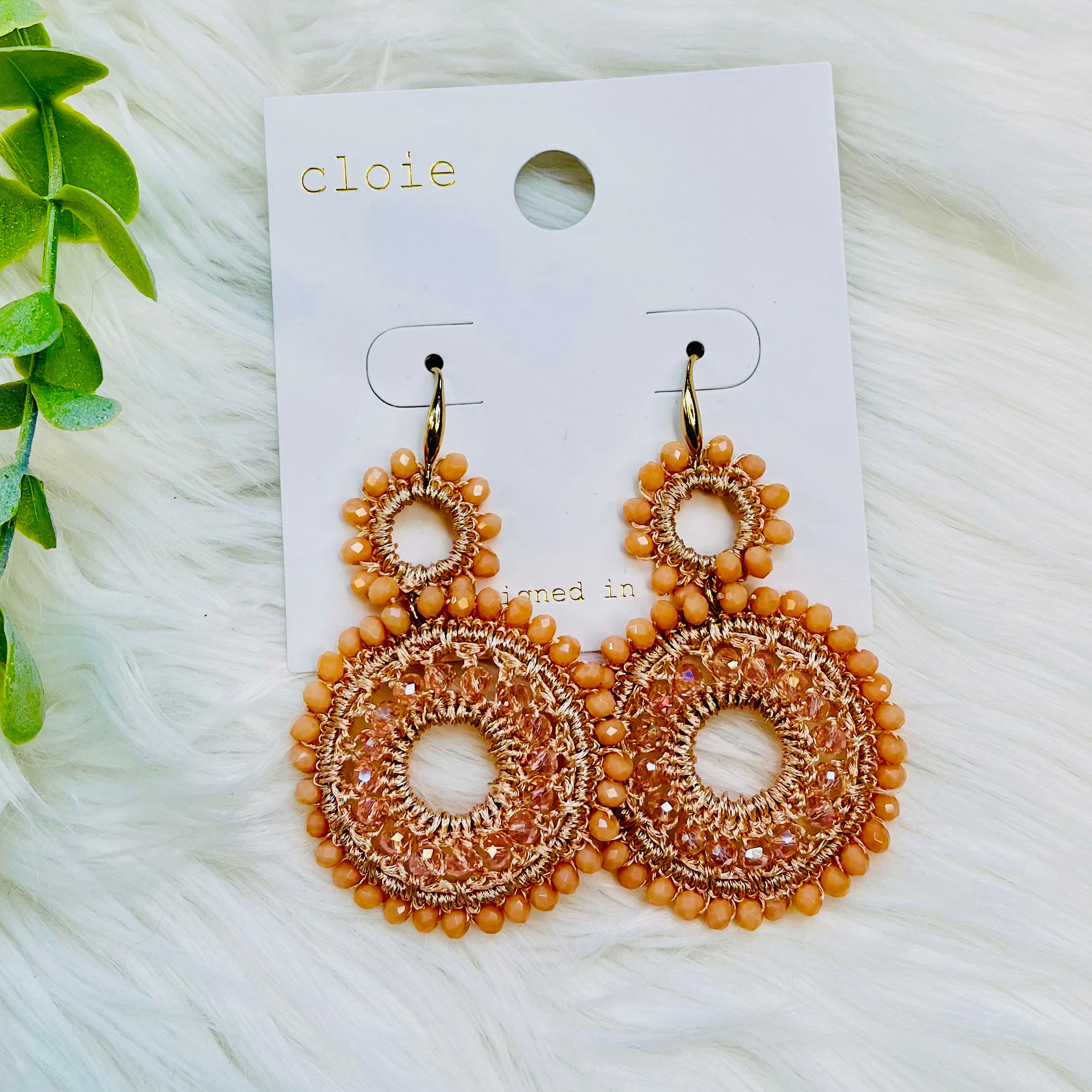 Bling Crochet Round Earrings