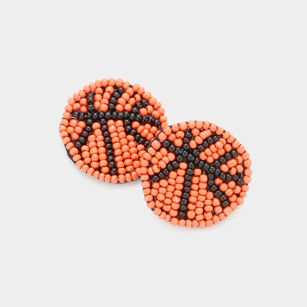 Seedbead Large Stud Sports Earrings