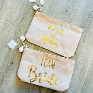 Bridal Pouches With PomPoms