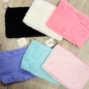 Fur Soft Pouch With Keyring