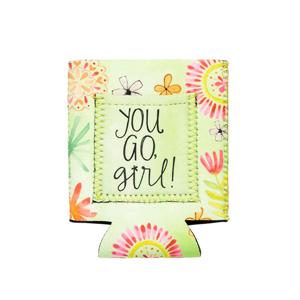 Frilly Floral Card Pocket Can Koozies