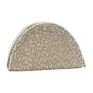 Pearl Embroidered Clutch Handbag