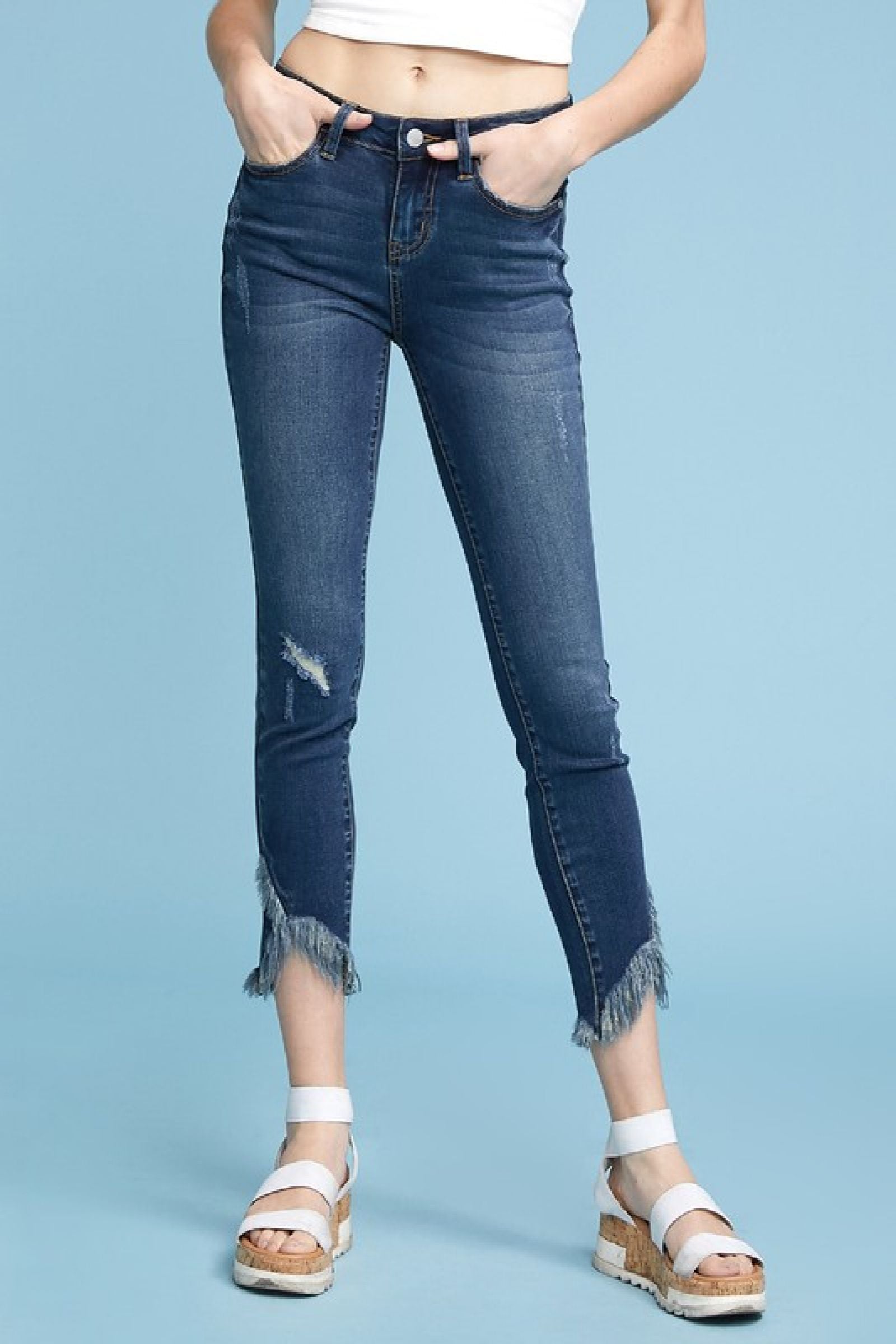 Tulip Hem Skinny Darkwash Judy Blue Denim- SIZES 0 & 1 left