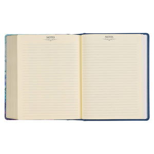 Blue Floral Faux Leather Hardcover Note Taking Bible KJV