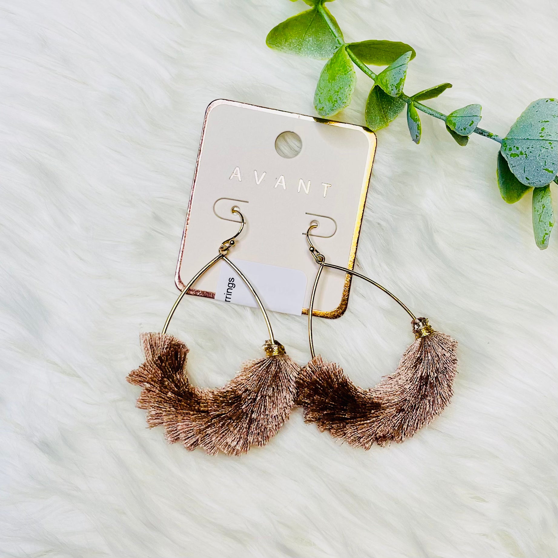 Open Teardrop Metal Tassel Earrings
