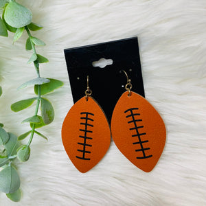 Fabric Teardrop Football Shape Earrings