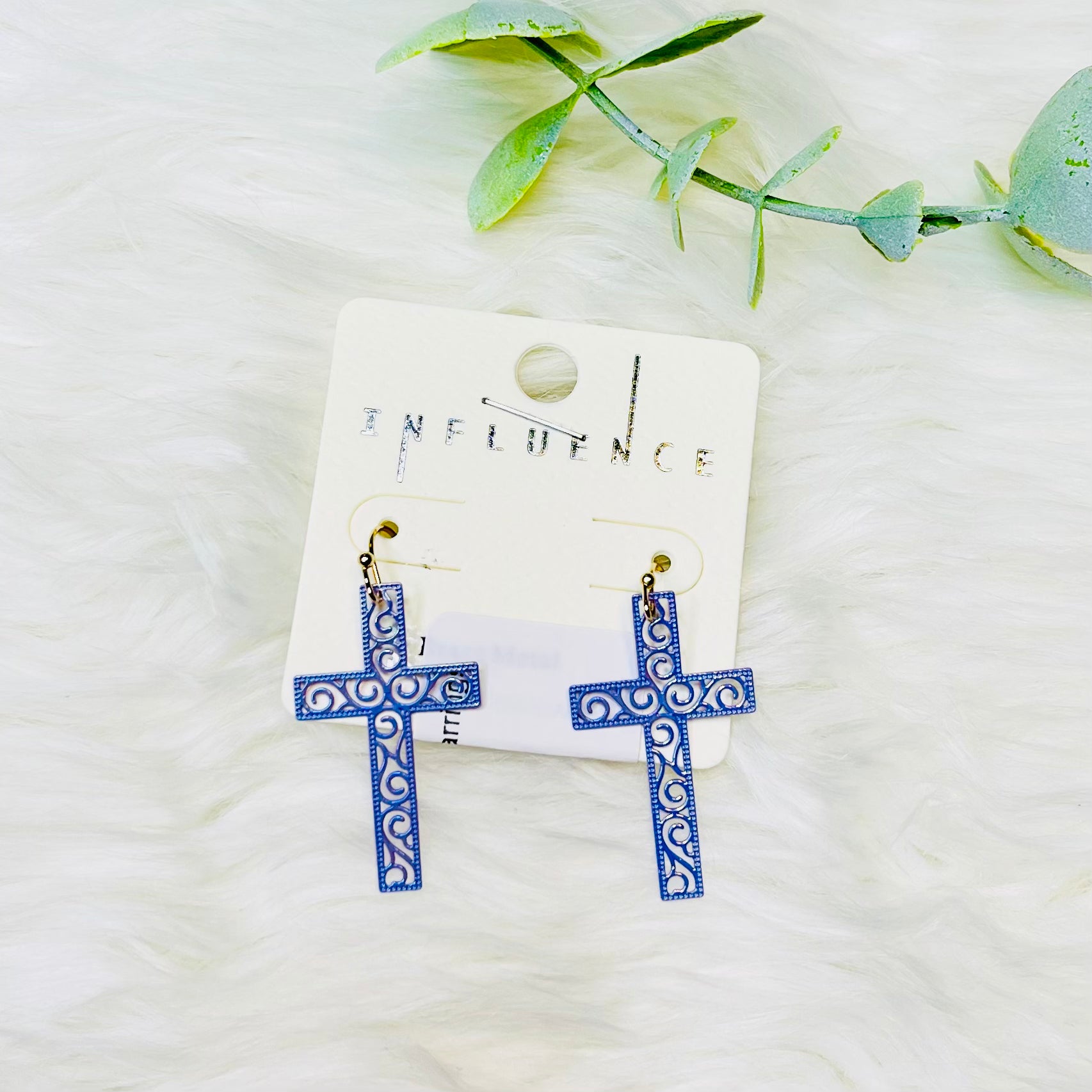 Cross Dainty Iridescent Earrings