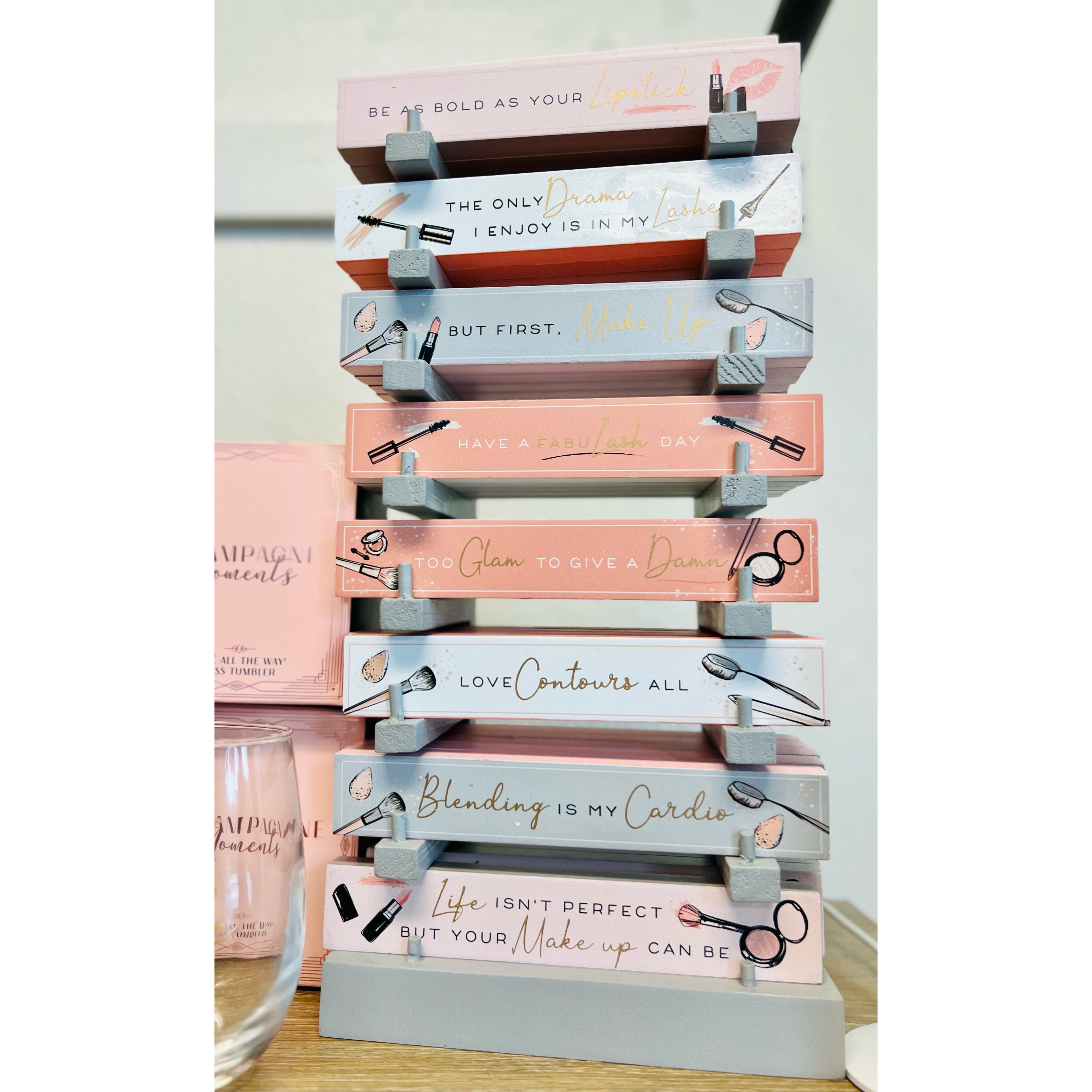 BLUSH Wooden Blocks With Sayings