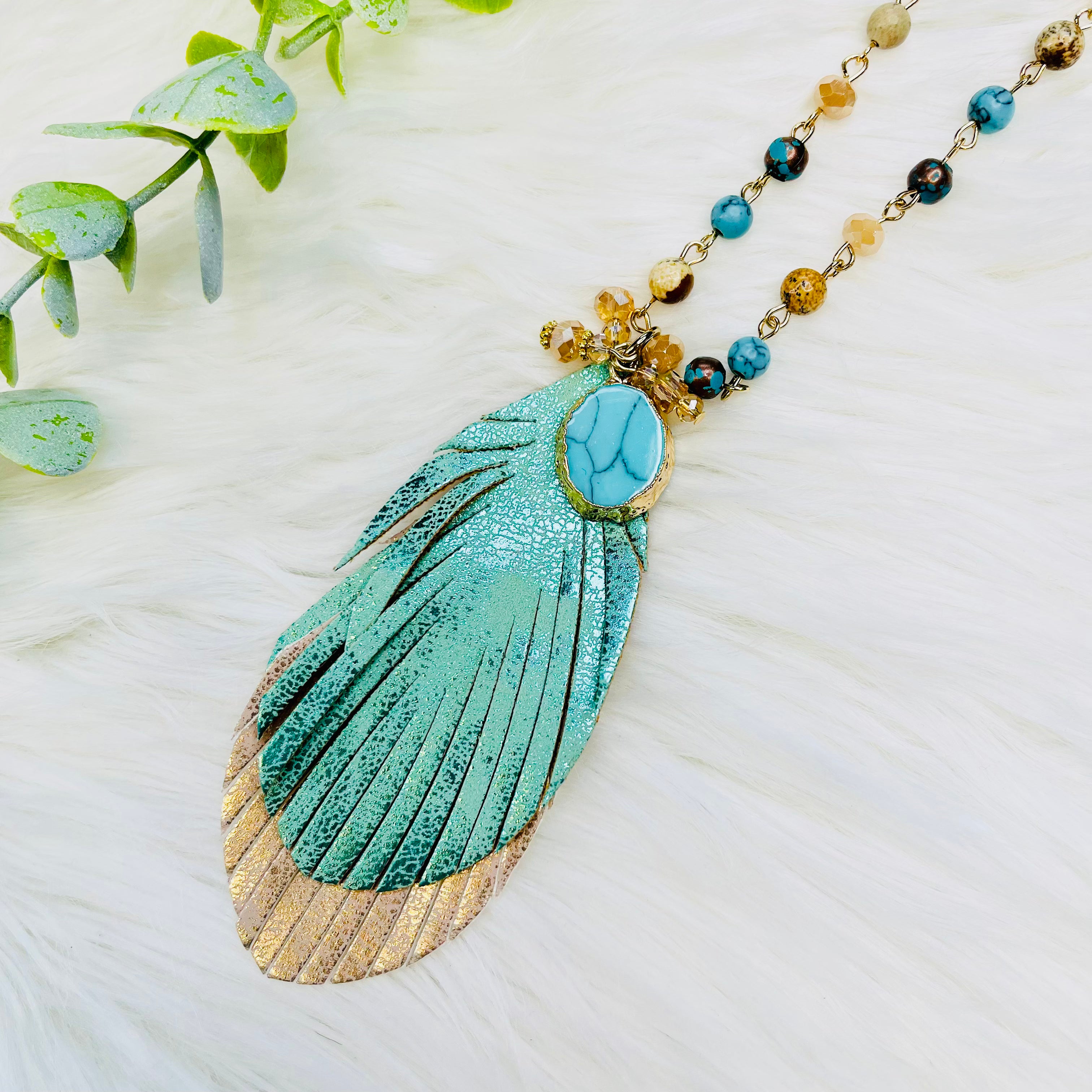 Turquoise Light As A Feather Necklace