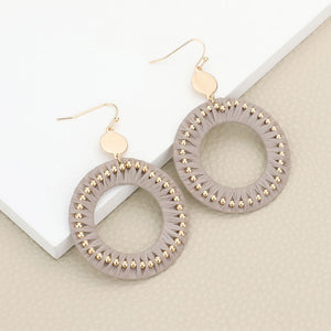 Threaded Round Studded Earrings