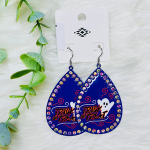 Bling Teardrop Halloween Earrings