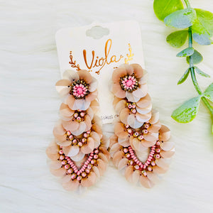 Sequin Flower Cascade Earrings