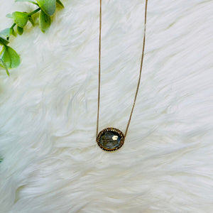 Simply Elegant Gold Gemstone Short Necklace