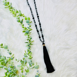 Settling Down Black Tassel Necklace