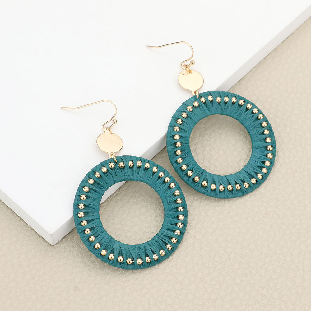 Threaded Round Studded Earrings