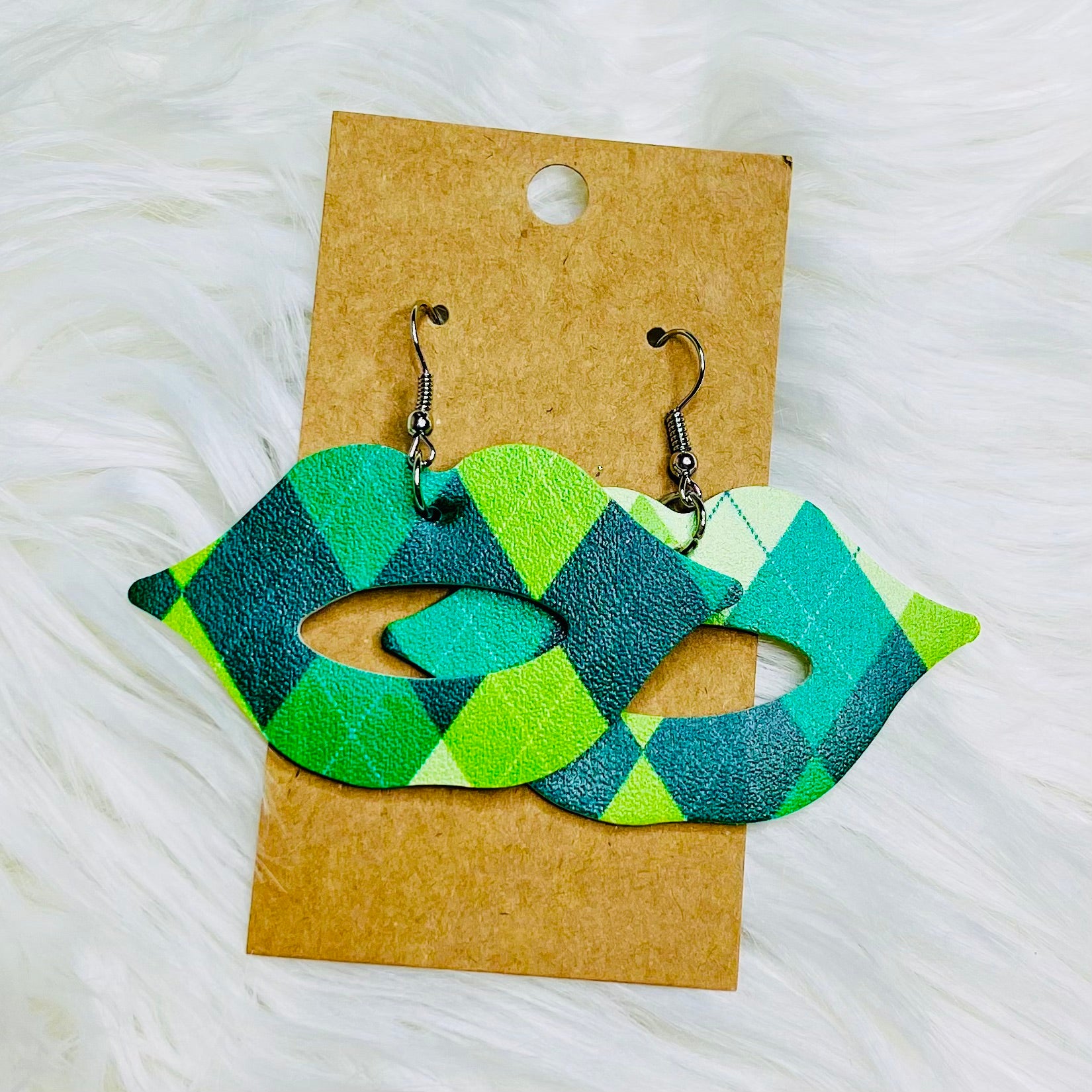 St. Patricks Day Faux Leather Earrings- SALE