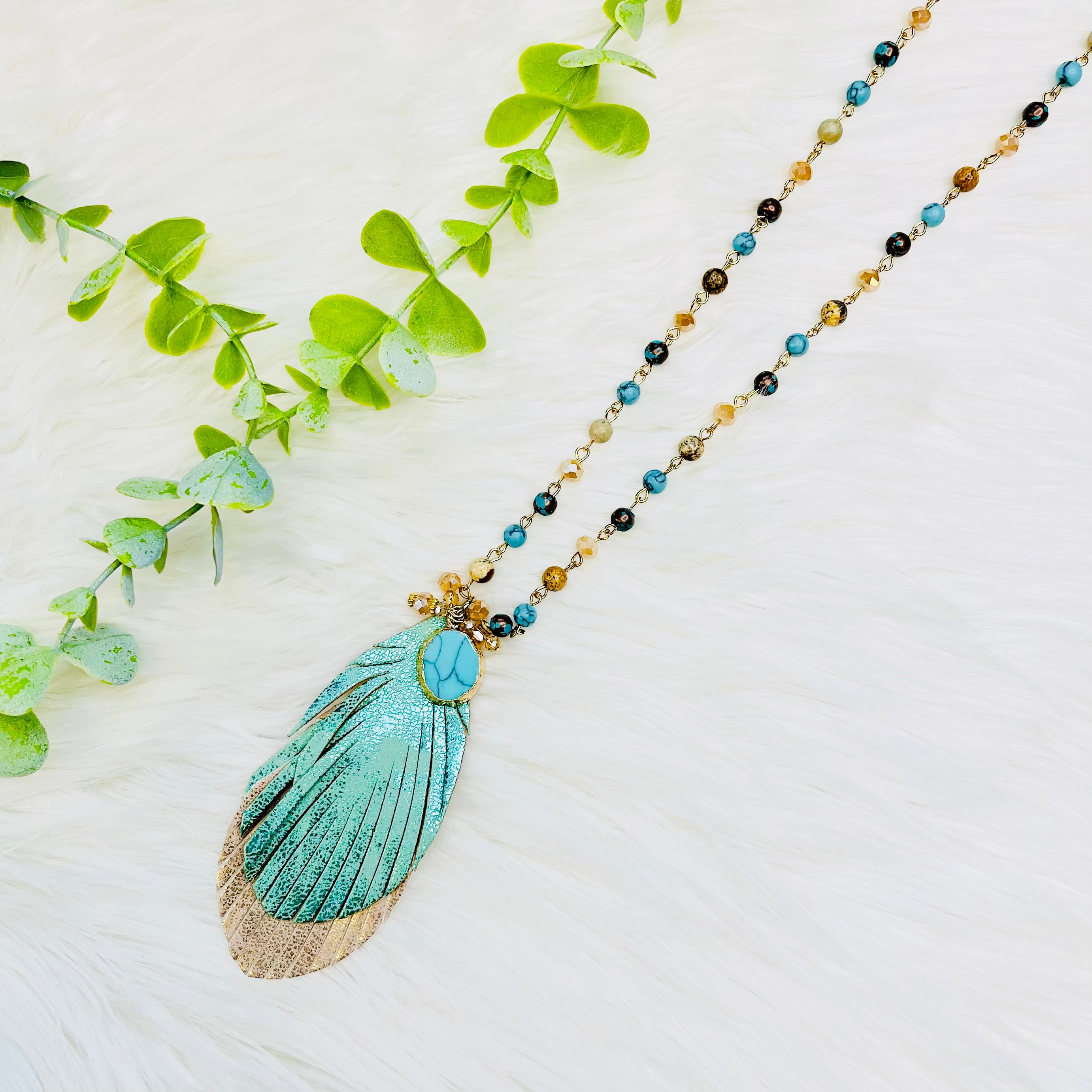 Turquoise Light As A Feather Necklace