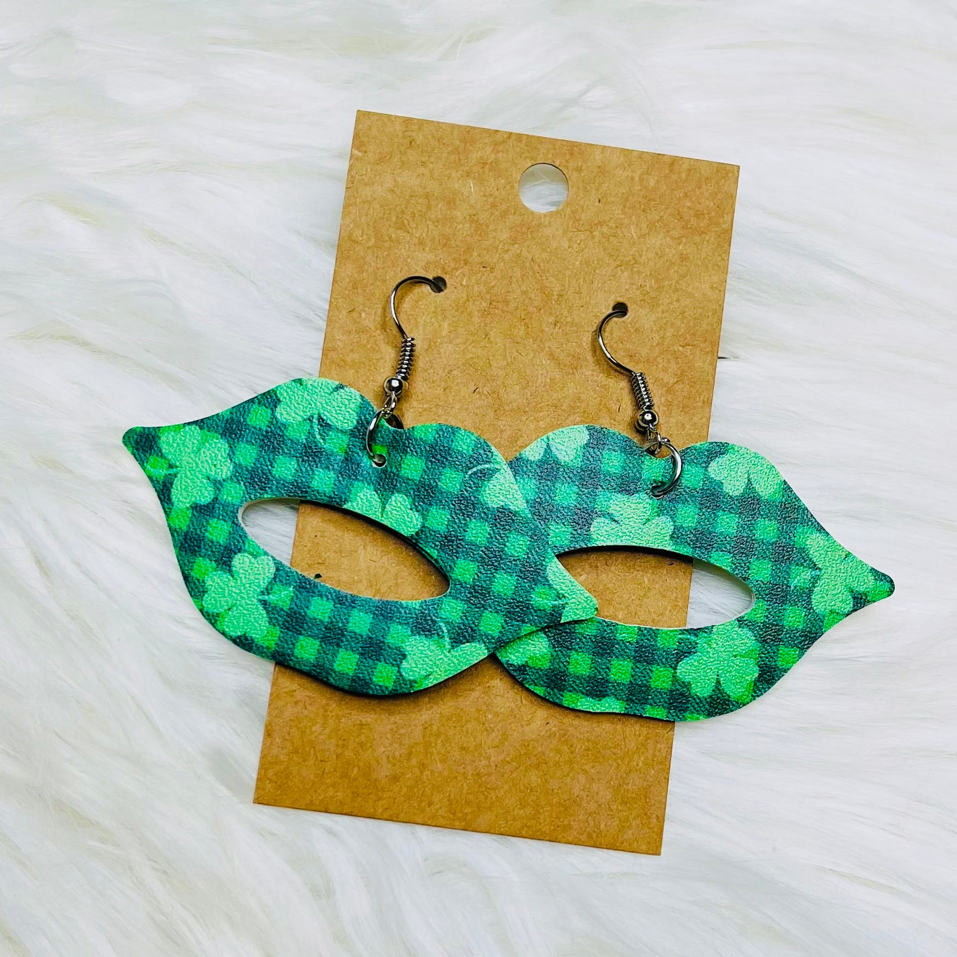 St. Patricks Day Faux Leather Earrings- SALE