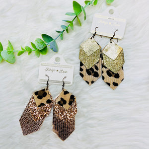 Metallic Fringe Leopard Earrings