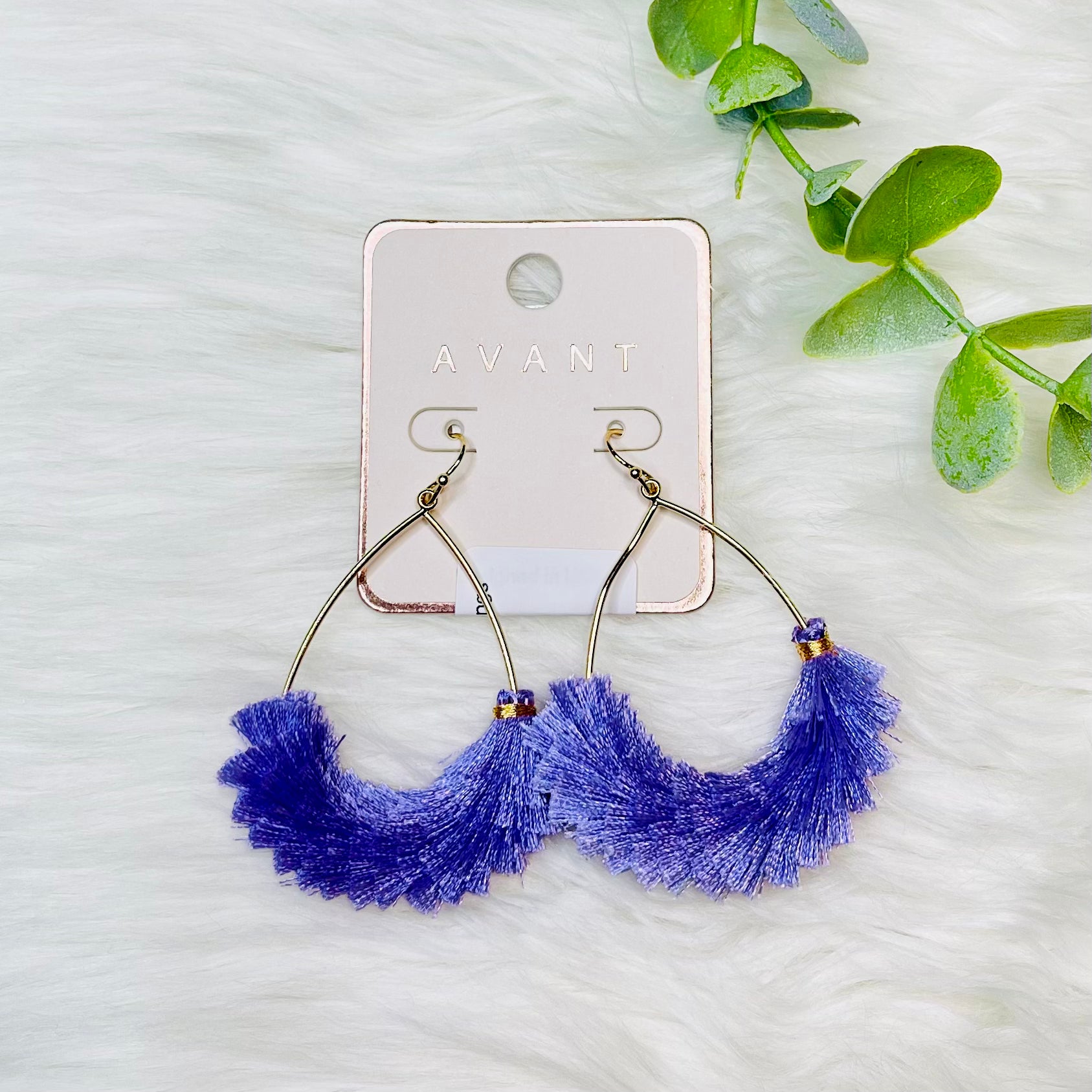 Open Teardrop Metal Tassel Earrings