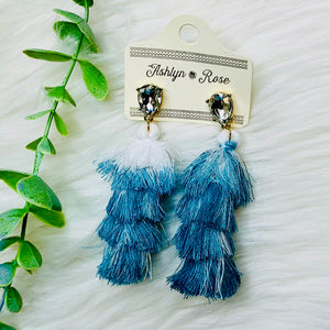 Ombre Tassel Gem Earrings