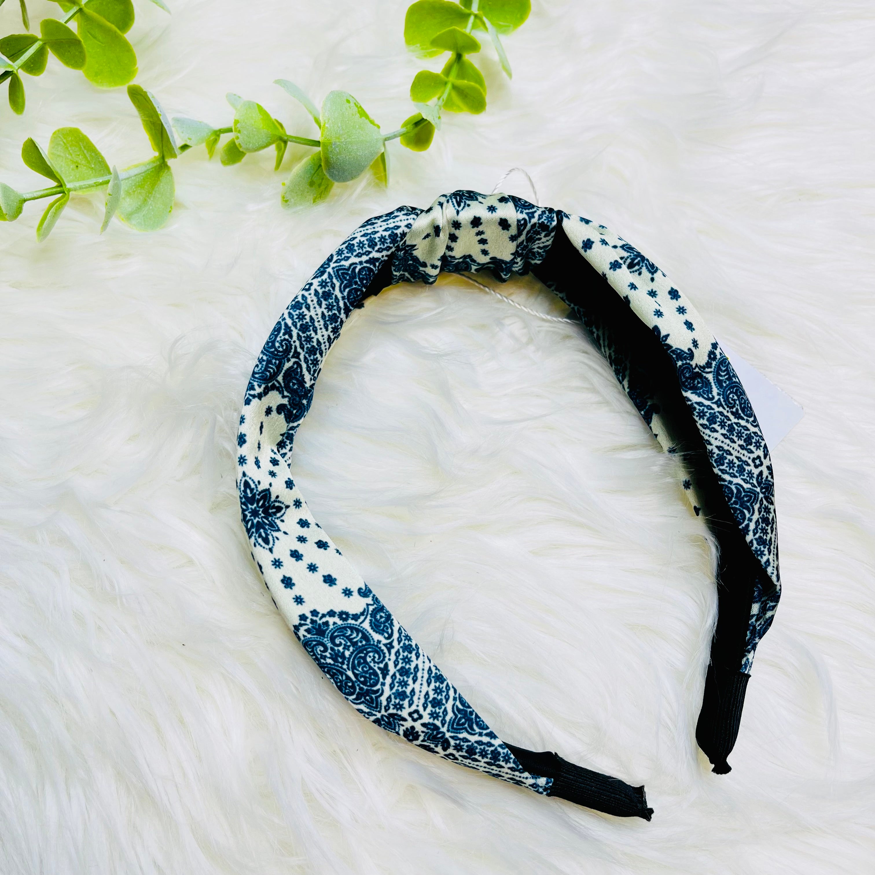 Navy Paisley Headband