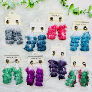 Ombre Tassel Gem Earrings