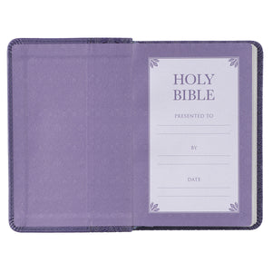 Mini Pocket Bible KJV Purple Faux Leather