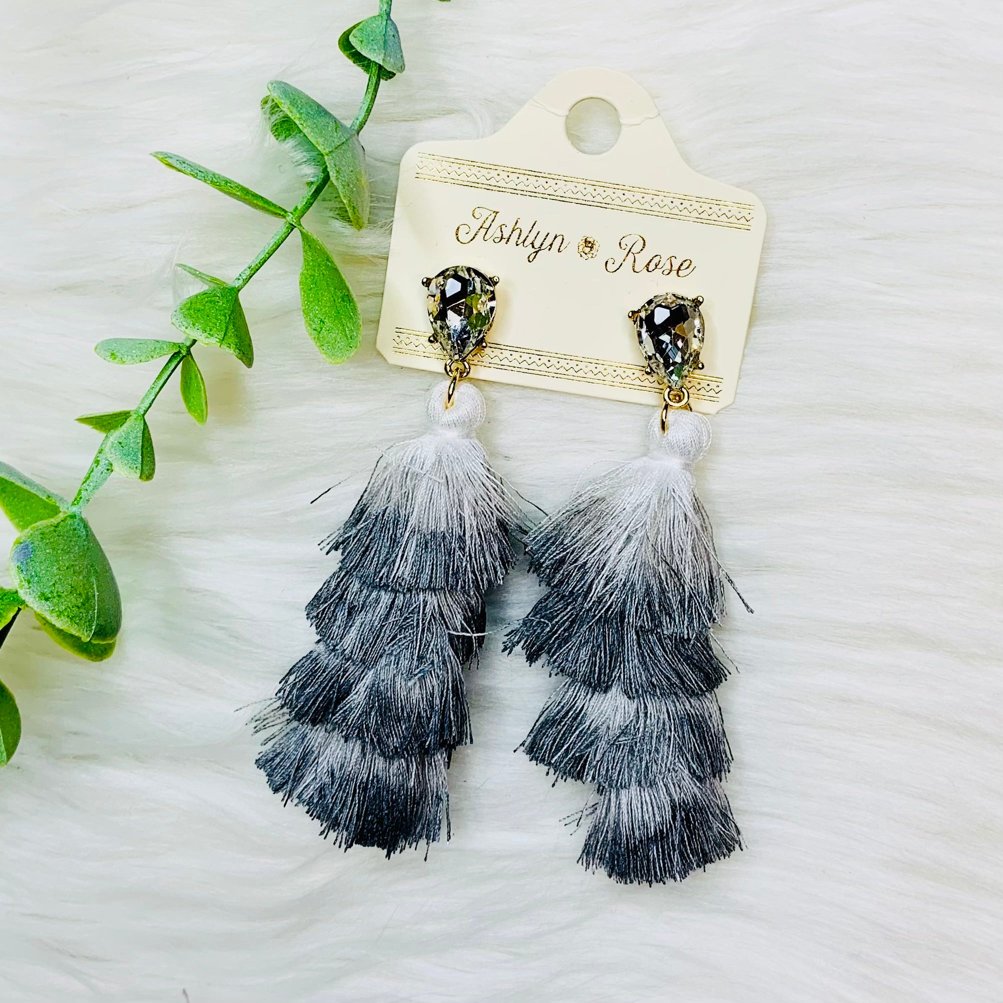 Ombre Tassel Gem Earrings