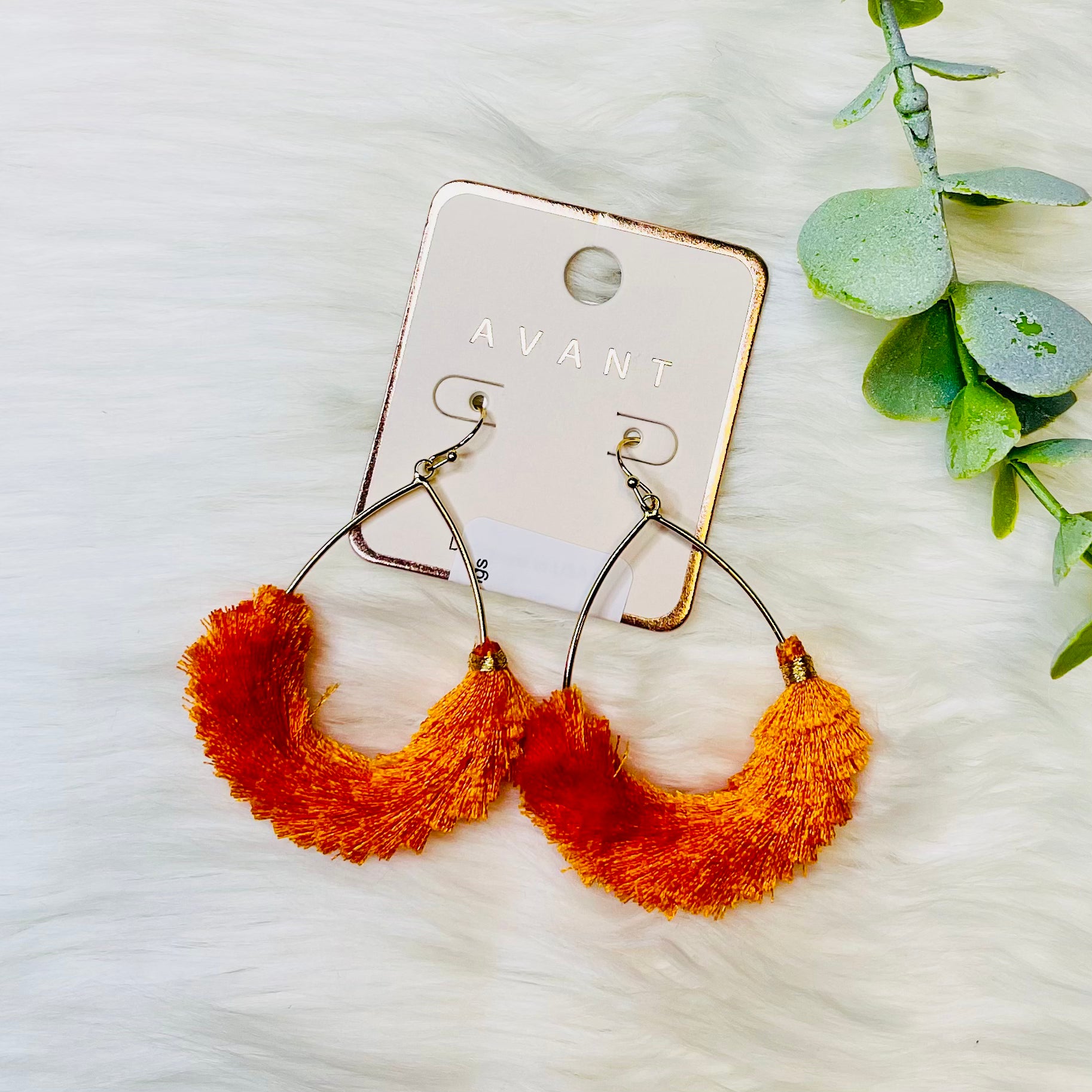 Open Teardrop Metal Tassel Earrings