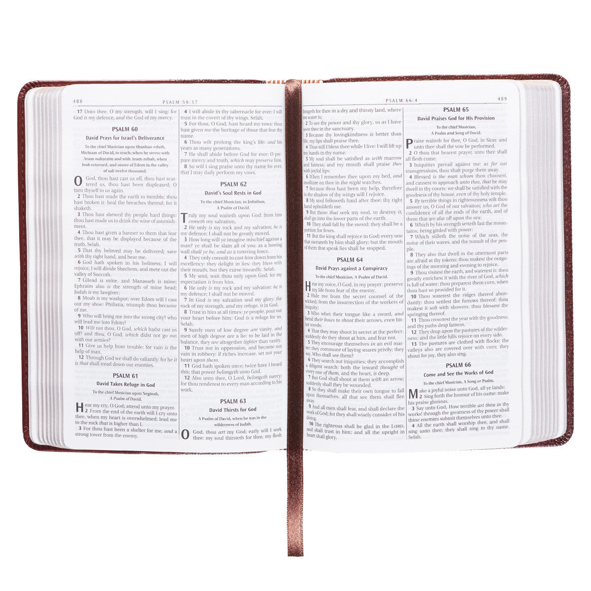 Saddle Tan  Faux Leather Compact KJV Bible