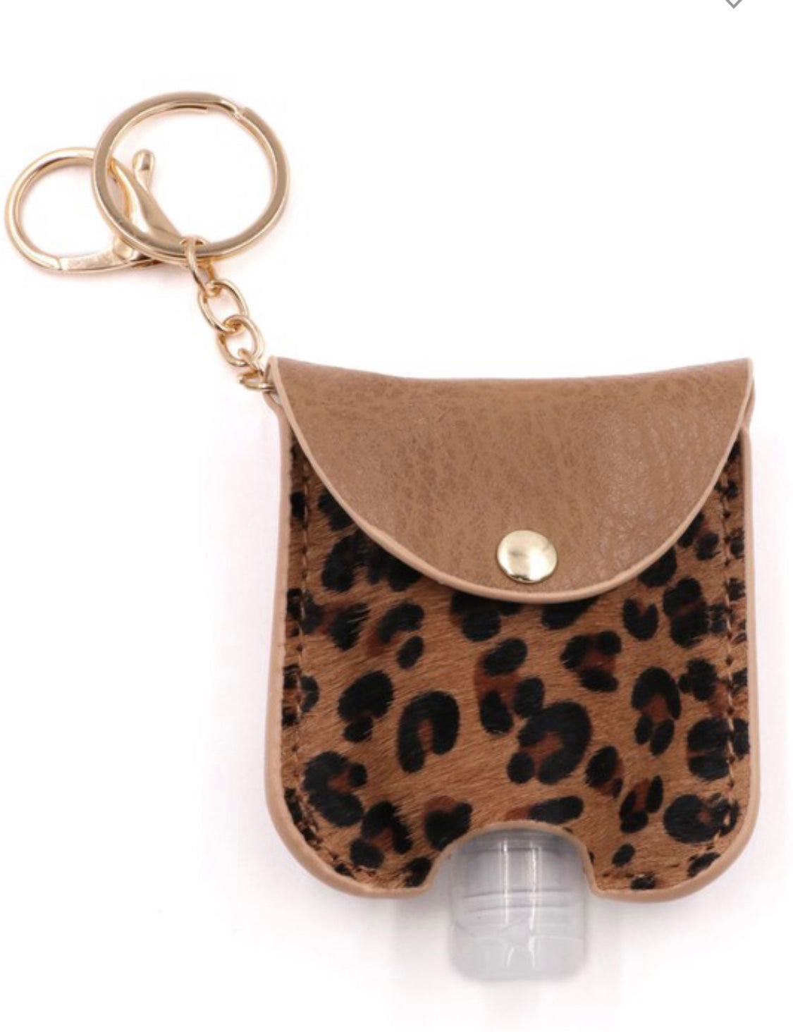 Hand Sanitizer Bottle With Animal Print Case Keychain