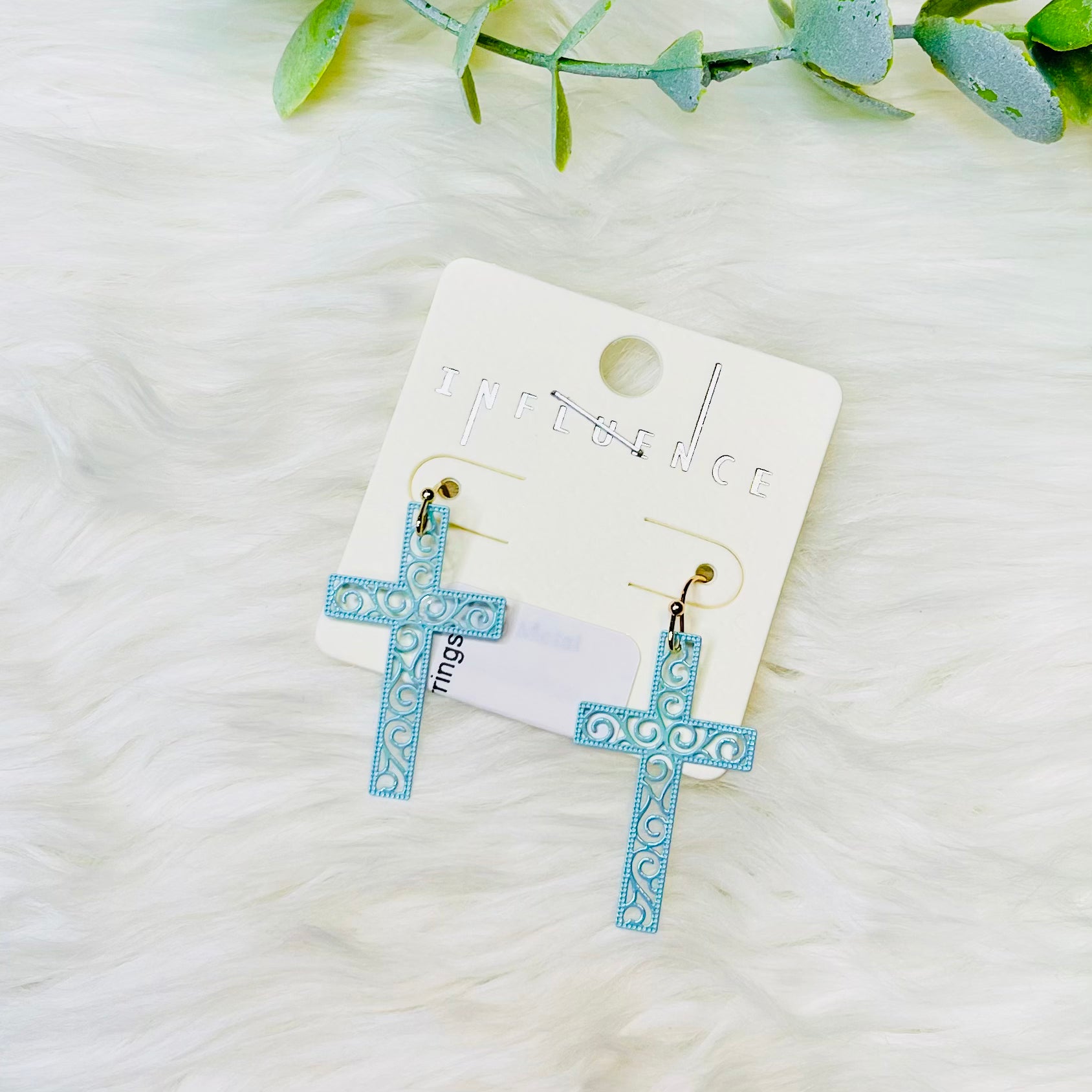 Cross Dainty Iridescent Earrings