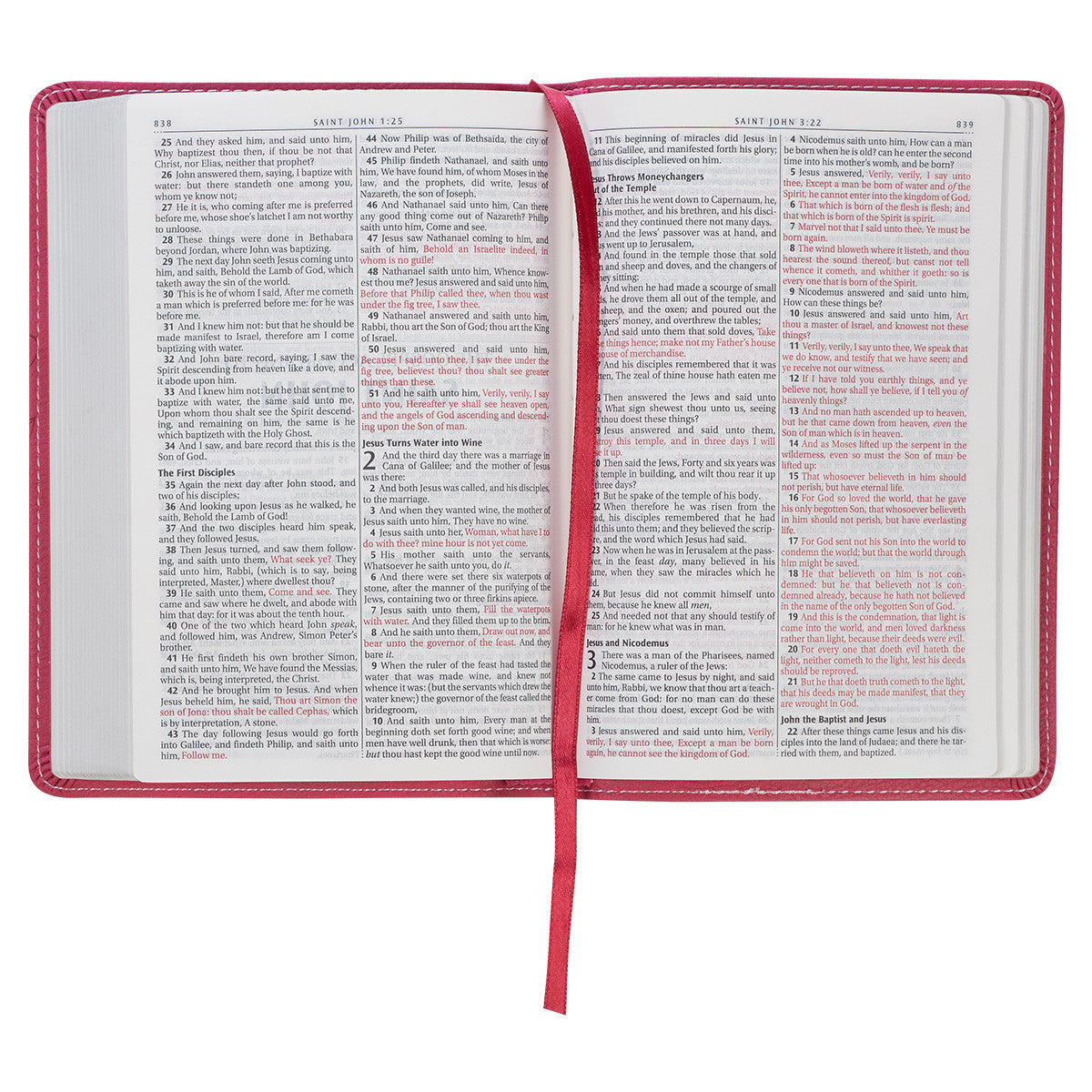 Pink  Faux Leather Compact KJV Bible