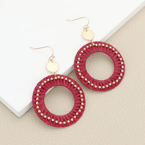 Threaded Round Studded Earrings