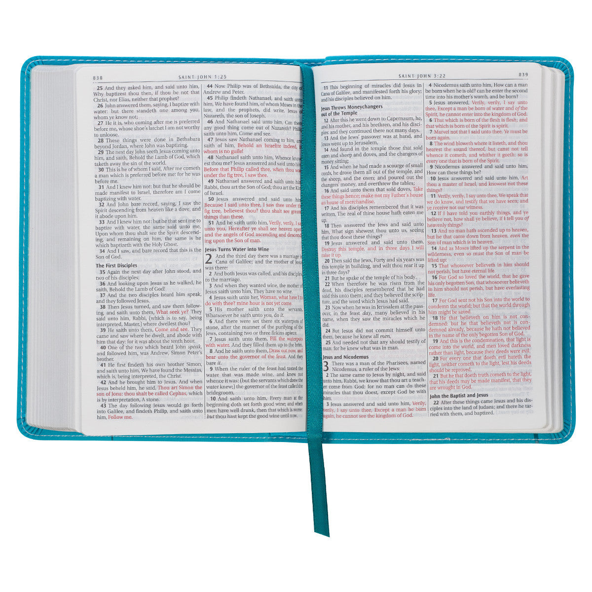 Turquoise Faux Leather Compact KJV Bible