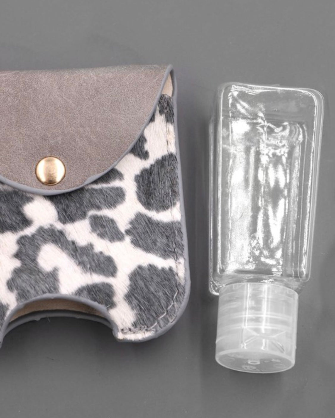 Hand Sanitizer Bottle With Animal Print Case Keychain