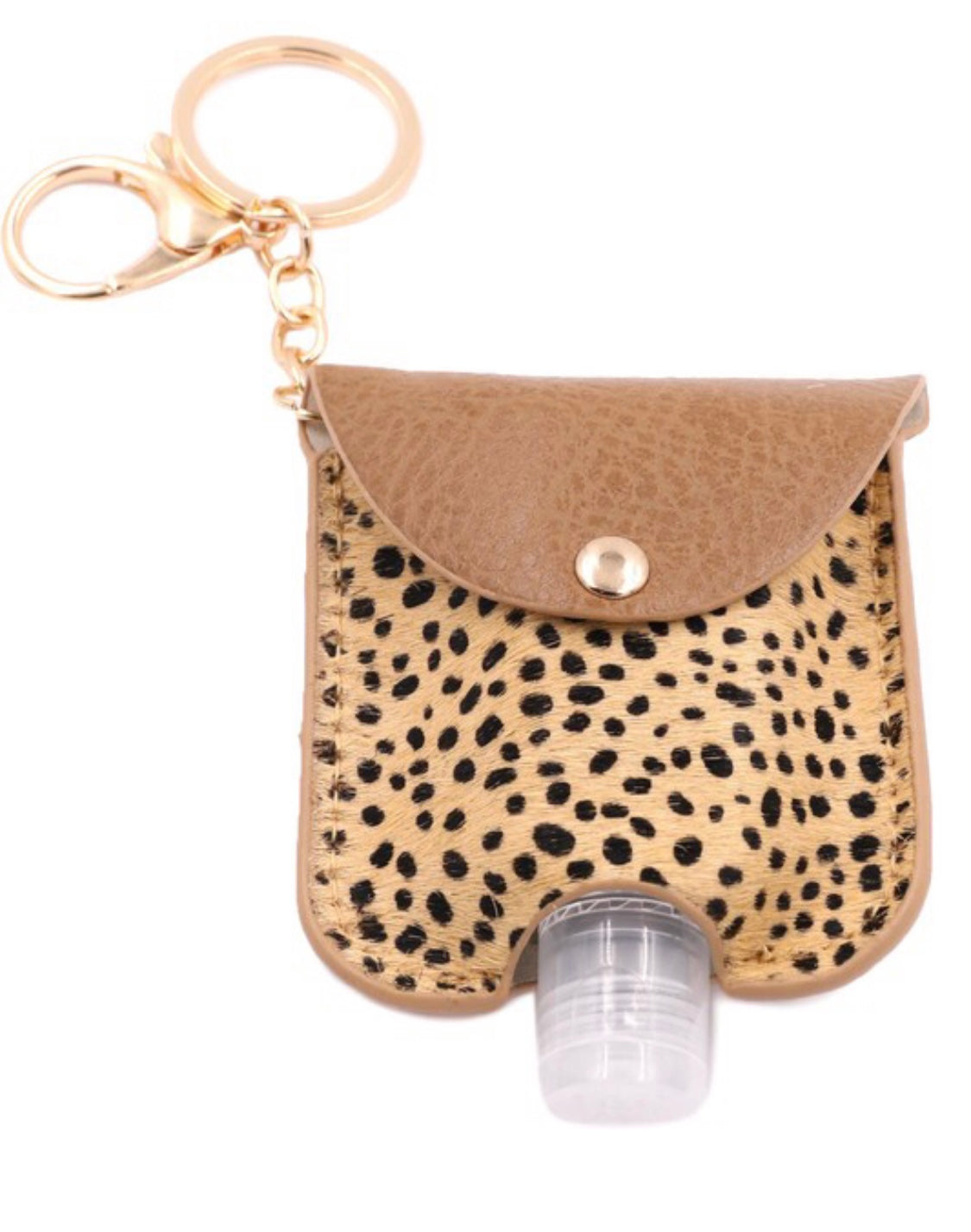 Hand Sanitizer Bottle With Animal Print Case Keychain