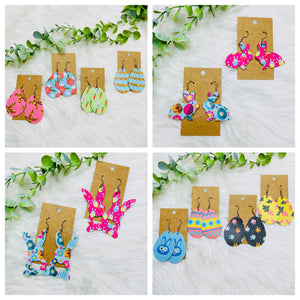 Easter Faux Leather Earrings- SALE