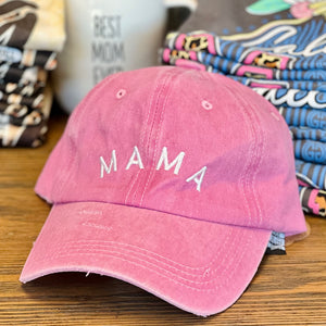 Custom Pink MAMA White Words Hat