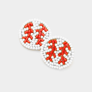 Seedbead Large Stud Sports Earrings