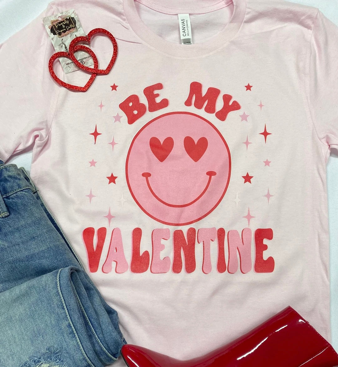 Be My Valentine Smiley Tee- MEDIUM