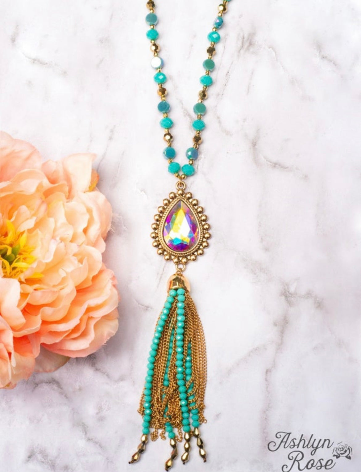 Shine SO Bright Teal Necklace