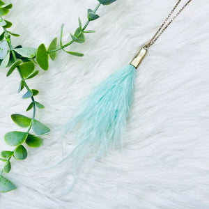 Gold Feather Tassel Necklace