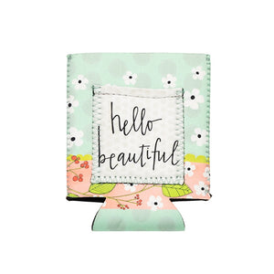 Frilly Floral Card Pocket Can Koozies