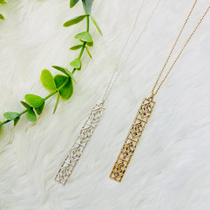 Cutout Rectangle Dangle Necklace