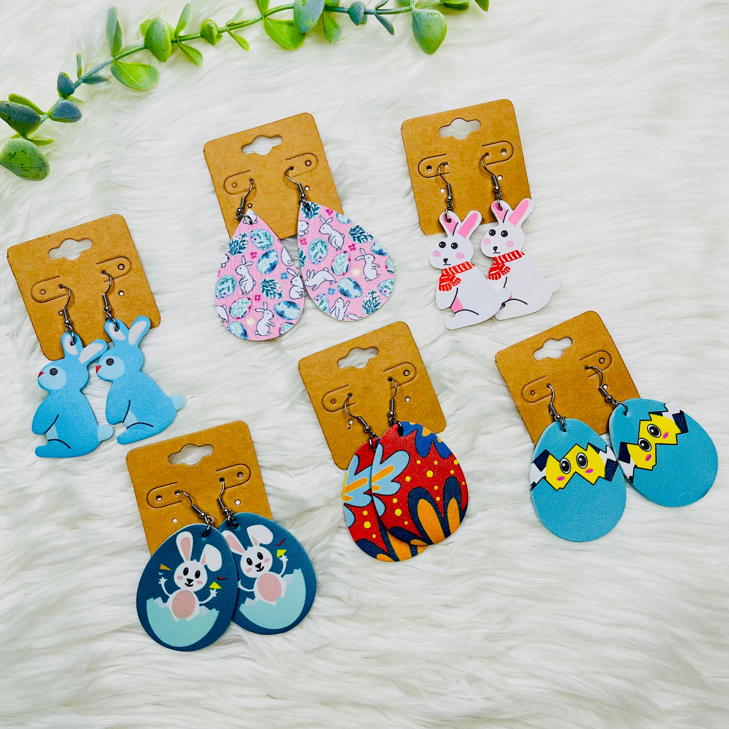 Easter Faux Leather Earrings- SALE